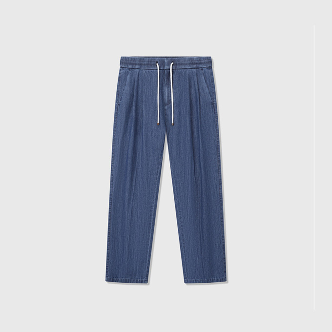 loro piana drawstring denim trousers
